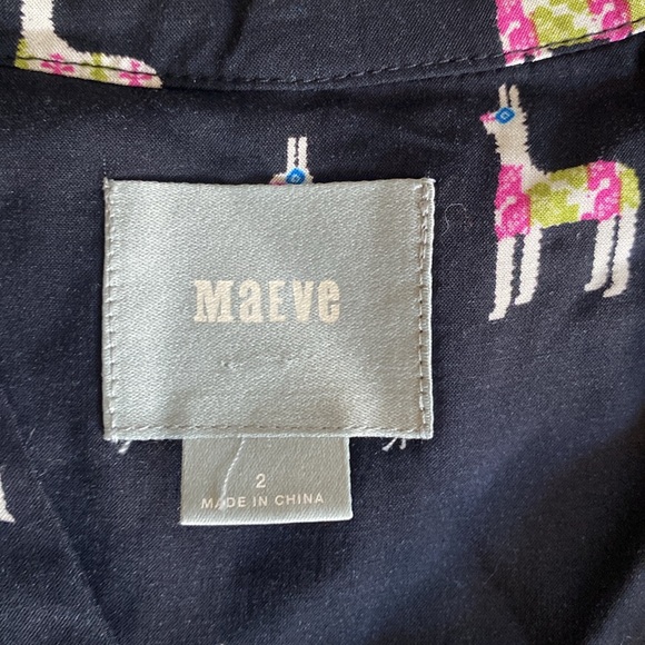 Maeve Anthropologie Alpaca Llama Black Long Sleeve V Neck Shirt, Women’s 2 - Picture 12 of 16